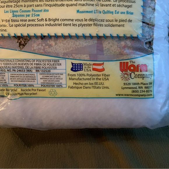 New The Warm Company Soft and Bright polyester batting. Full size. 90” x 96”. - Picture 8 of 8